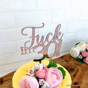 Acrylic Rose Gold Mirror 'Fuck I'm 30!' Birthday Cake Topper - Funny Naughty 30th Thirtieth Birthday Party Cake Decorations