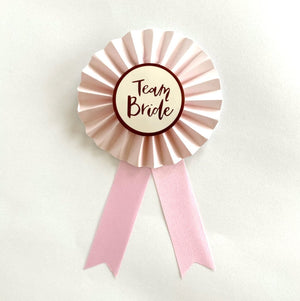 Baby Pink Team Bride Hen Party Ribbon Badge