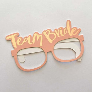 Rose Gold Bride To Be & Team Bride Hen Party Paper Glasses 10 Pack