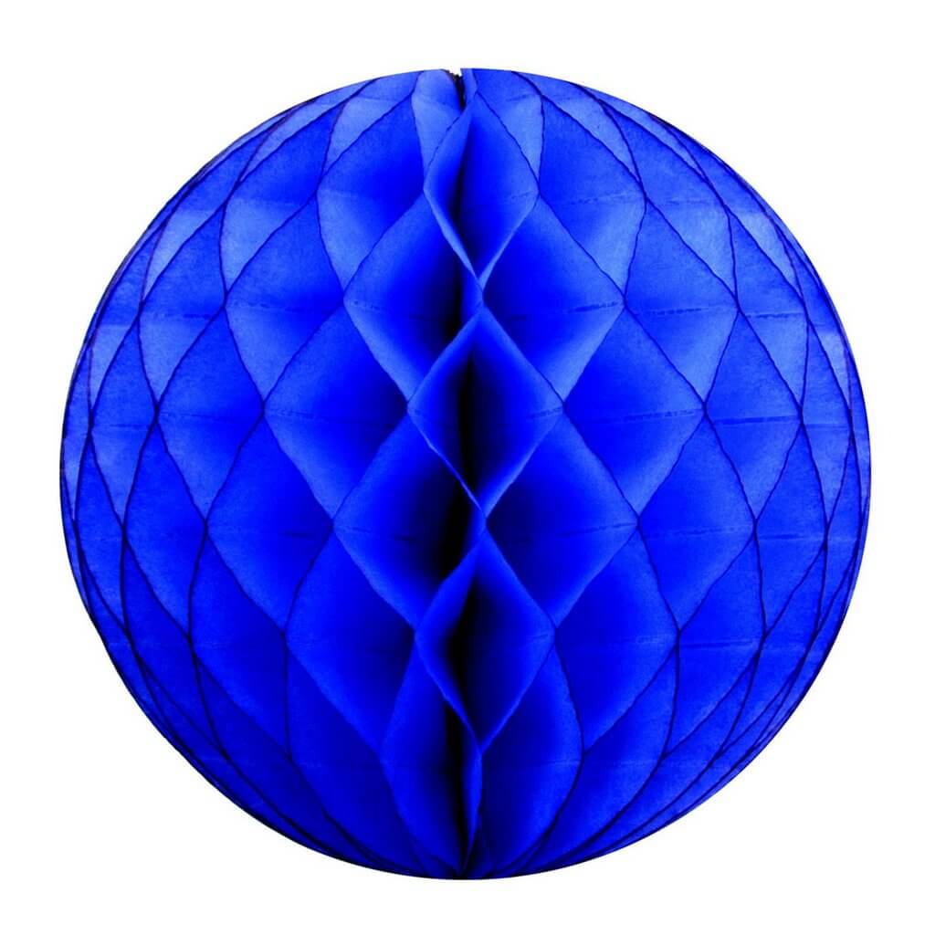 Royal Blue Paper Honeycomb Ball - 4 Sizes