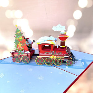 Christmas Santa Train 3D Pop Up Card