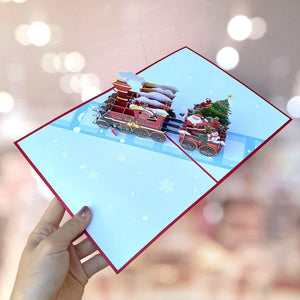 Christmas Santa Train 3D Pop Up Card