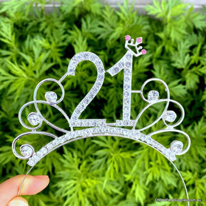 Online Party Supplies Australia Premium Quality Metal Rhinestone 21st Birthday Tiara