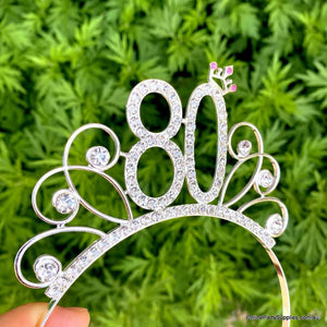 Online Party Supplies Australia Premium Quality Metal Rhinestone 80th Birthday Tiara