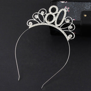 Online Party Supplies Australia Premium Quality Metal Rhinestone 80th Birthday Tiara