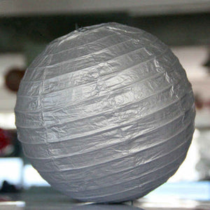 Metallic Silver Chinese Paper Lantern - 4 Sizes
