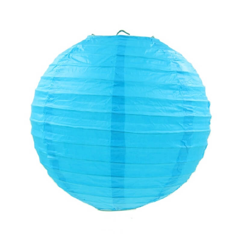 Sky Blue Round Chinese Paper Lantern - 4 Sizes