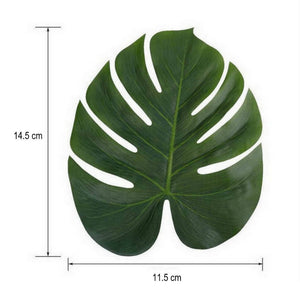 Small size Tropical Artificial Monstera Leaves for Hawaiian Luau Party Decor (Pack of 10)