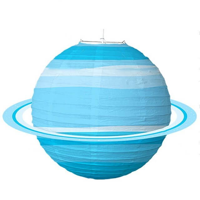Solar System Rice Paper Lantern - Planet Uranus - Outer Space & Universe Themed Party Decorations & Supplies