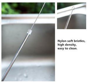 Straight Silver Stainless Steel Drinking Straw 210mm x 6mm - Online Party Supplies