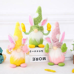 Plush Faceless Nordic Scandinavian Style Easter Bunny Gnome Shelf Sitter - Easter Themed Party Supplies, Accessories and Decorations