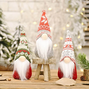 Stuffed Traditional Faceless Christmas Gnome Shelf Sitters