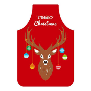 50x70cm reindeer Fun Red Christmas Apron for Adults - Christmas Gifts for mum wife grandma
