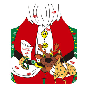 santa claus 60x70cm Fun Red Christmas Apron for Adults