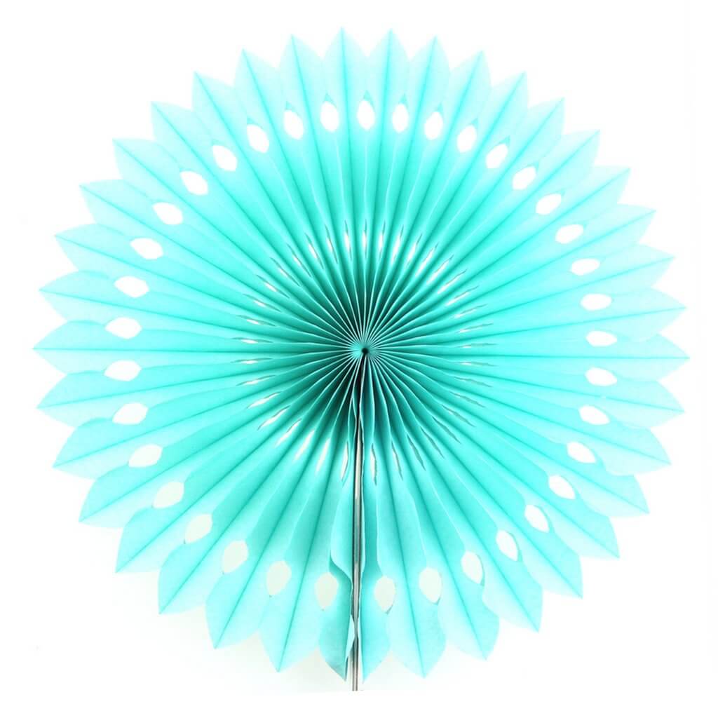 Decorative Tiffany blue Round Tissue Paper Fan