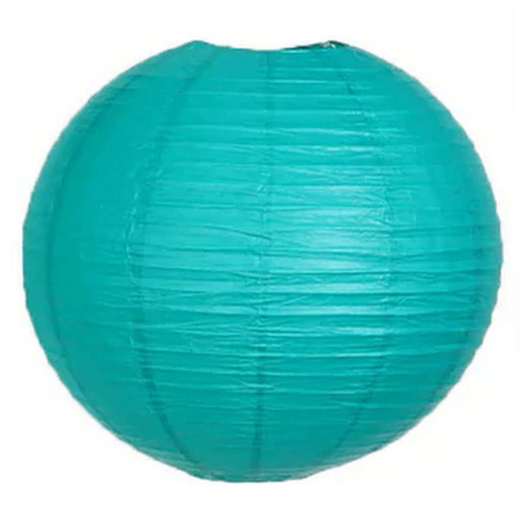 Turquoise Blue Round Chinese Paper Lantern - 4 Sizes