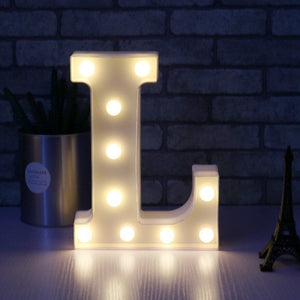 LED Light Up Alphabet Letter & Number Sign - Warm White, Battery Operated letter L