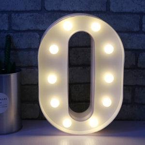 LED Light Up Alphabet Letter & Number Sign - Warm White, Battery Operated letter O