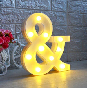 LED Light Up Alphabet Letter & Number Sign - Warm White, Battery Operated letter &