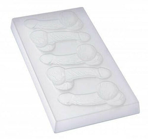 5-Holes 3D Plastic Sexy Penis Shaped Ice Cube Tray Mold - White
