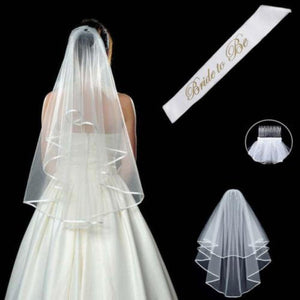 White Double Layer Bridal Wedding Veil - Online Party Supplies