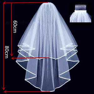 White Double Layer Bridal Wedding Veil - Online Party Supplies