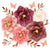 Brown Pink White Crepe Paper Peony Flower Arrangement Wall Deocorations