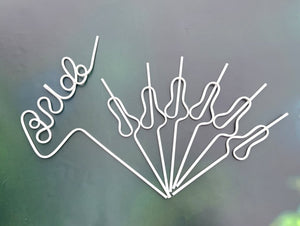 Naugty Hen Party White Swirly Penis & Bride Straws 7 Pack
