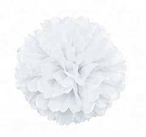 white Tissue Paper Pom Poms Pompoms Balls Flowers Party Hanging Decorations