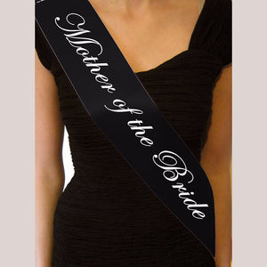 Online Party Supplies Australia Black 'Mother Of The Bride' Bachelorette Party Satin Sash