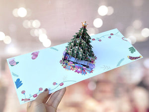 Winter Christmas Tree 3D Pop Up Greeting Card