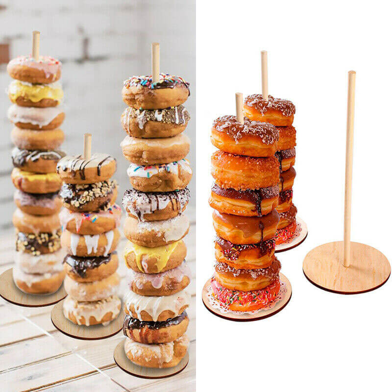 Wooden Wedding Donut Stacker Free Stand for Wedding Birthday Donut Bar