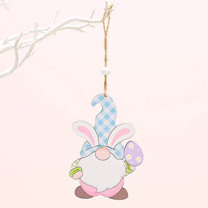 Wooden Easter Rabbit Gnome Hanging Ornament