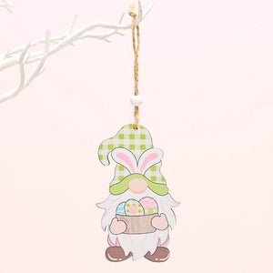 Wooden Easter Rabbit Gnome Hanging Ornament