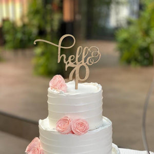 Laser Cut Wooden Hello 70 Birthday Cake Topper