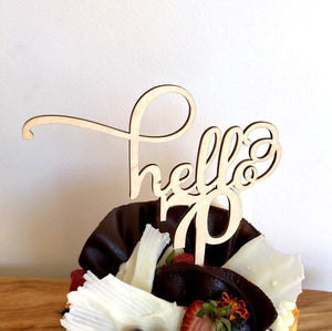 Laser Cut Wooden Hello 70 Birthday Cake Topper