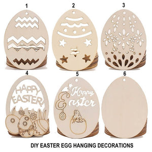 Online Party Supplies Australia Laser Cut Wooden Easter Egg Bunny Rabbits Hanging Decorations 10 Pack