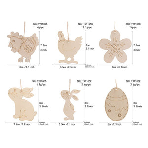 Online Party Supplies Australia Laser Cut Wooden Easter Egg Bunny Rabbits Hanging Decorations 10 Pack