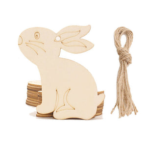 Online Party Supplies Australia Laser Cut Wooden Easter Egg Bunny Rabbits Hanging Decorations 10 Pack