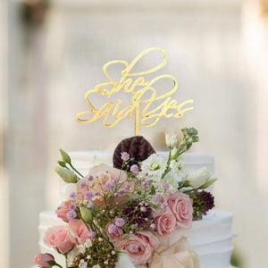 Online Party Supplies Australia wooden she said yes bridal engagement cake topper