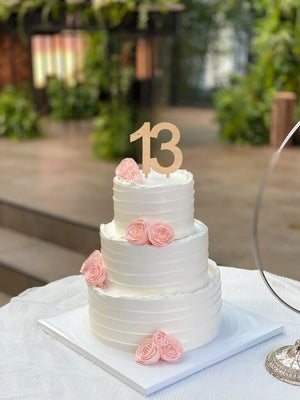 Wooden Number 13 Birthday Cake Topper - happy thirteenth 13th birthday