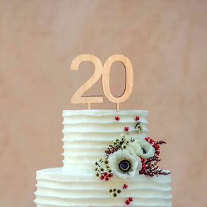Wooden Number 20 happy 20 twenty 20th birthday Cake Topper