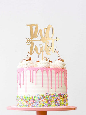 Wooden Two Wild Arrow 2nd Birthday Party Cake Topper