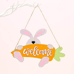 Wooden Easter Bunny Rabbit Door Hanging Ornament