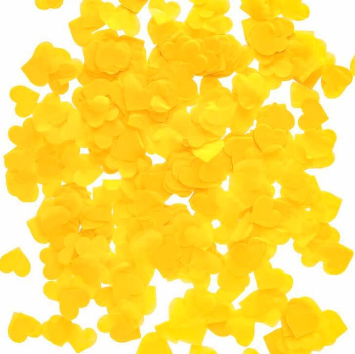 20g 2.5cm Heart Shaped Tissue Paper Confetti Table Scatters - Yellow