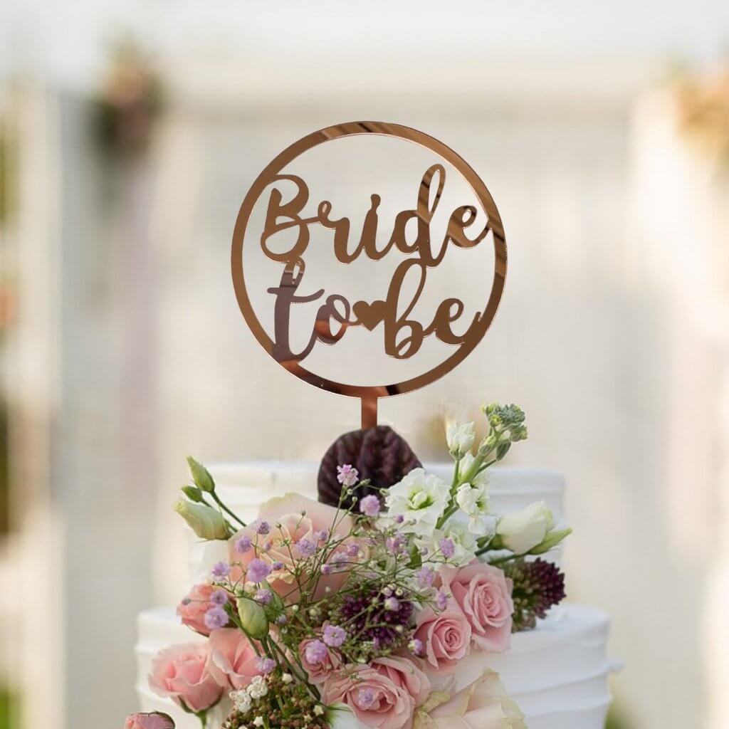 Geometric Bridal Shower Cake Toppers
