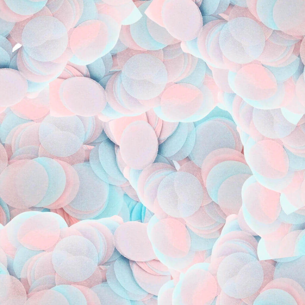 Baby Pink & Blue Round Paper Confetti 20g