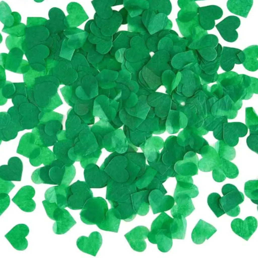 1.5cm Heart Paper Confetti Table Scatters - Forest Green