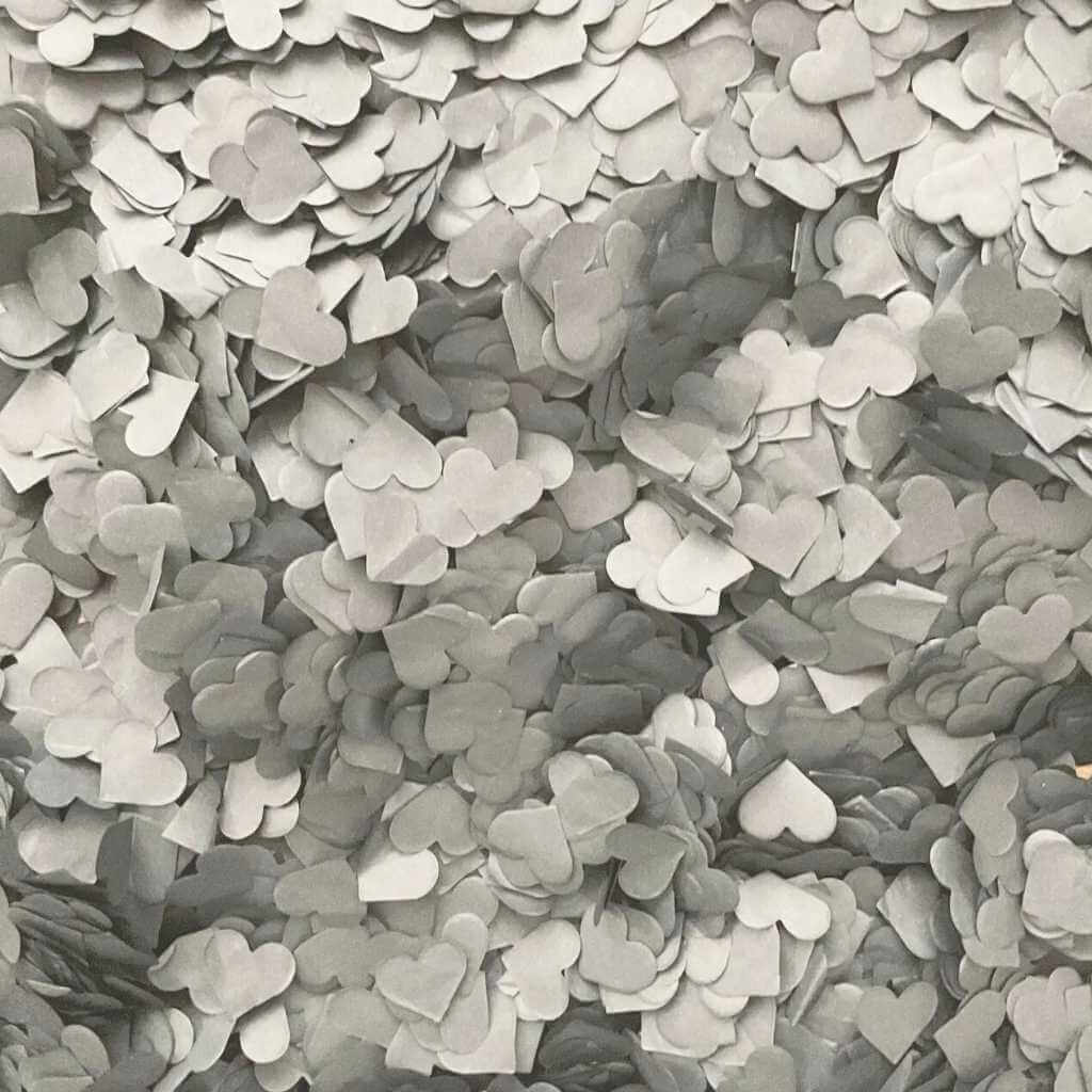 20g 1.5cm Heart Tissue Paper Confetti Table Scatters - Grey