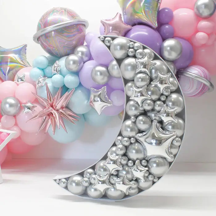 100cm Jumbo crescent moon Shaped Balloon Mosaic Frame